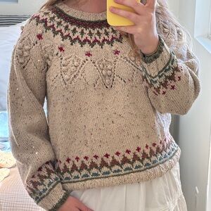 Vintage Liz Claiborne Fair Isle Cotton Sweater